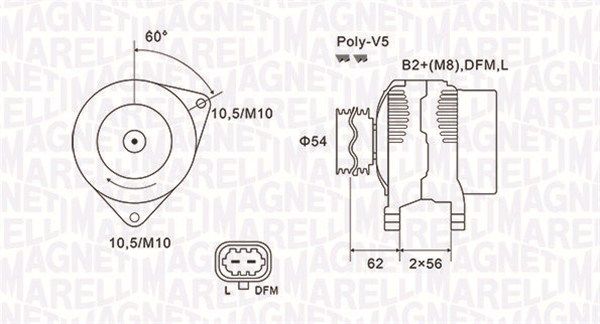 MAGNETI MARELLI kintamosios srovės generatorius 063731940010